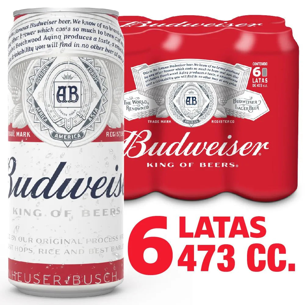 Budweiser 473ml x 6 Unidades