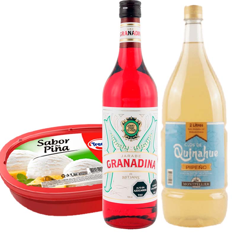 Pipeño 2L + Granadina Mitjans 900ml + Cassata Piña 1L