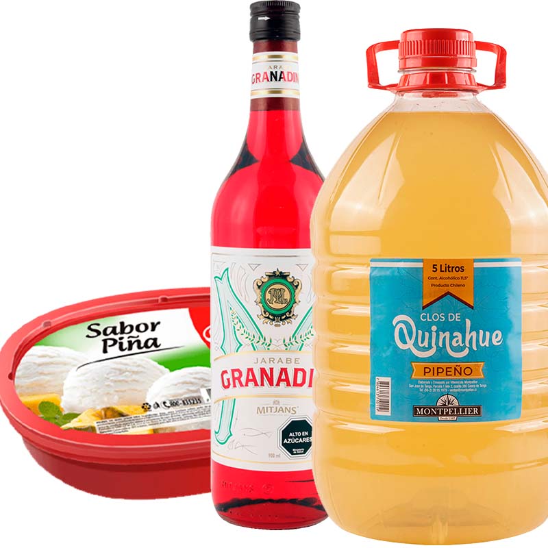Pipeño 5L + Granadina Mitjans 900ml + Cassata Piña 1L