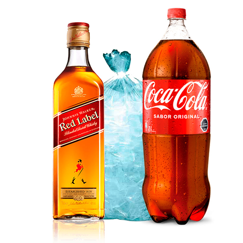 Red Label 1L + Coca Cola 3L + Hielo 1Kg