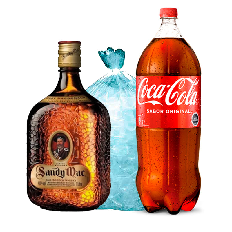Sandy Mac 1L + Coca Cola 3L + Hielo 1Kg